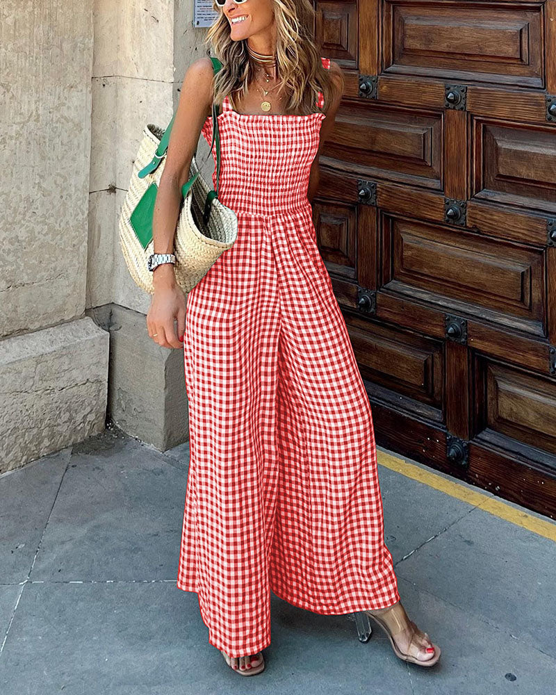 Daphne | Chic Gingham Jumpsuit